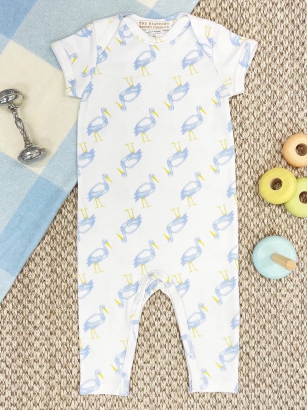 NWOT TBBC Walt’s Warm Onesie, Sir Proper Stork, Short Sleeve Romper, 18-24M